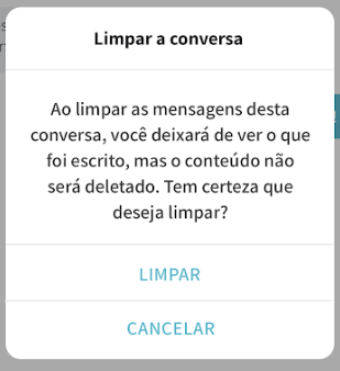 Confirmar limpeza