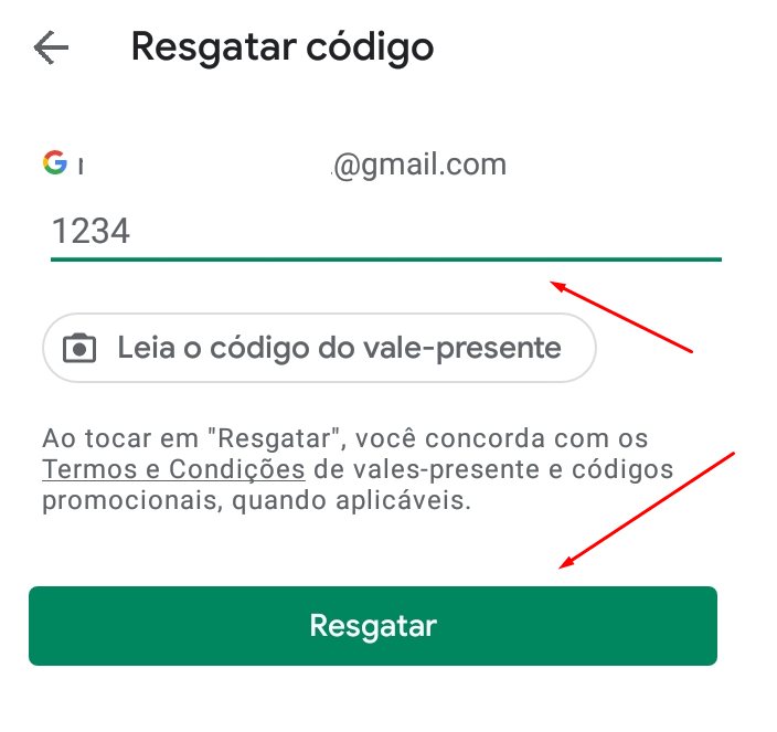 Resgatar código