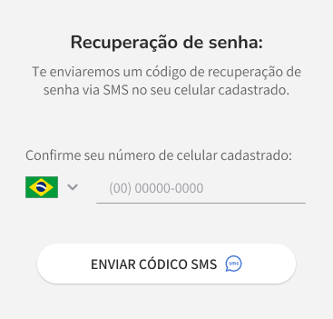 Tela de recuperação de senha