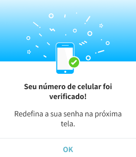 Campo para inserir código de verificação