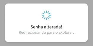 Tela de confirmação de senha atualizada