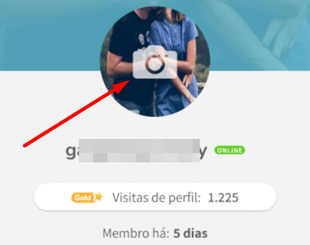 Camera icon on profile picture
