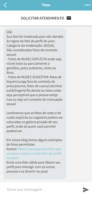 Notificación de moderación