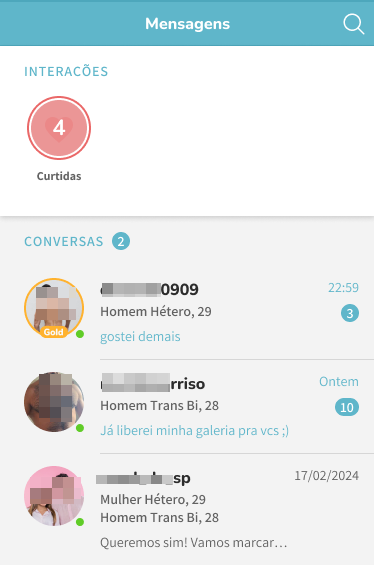 Área de likes Ysos