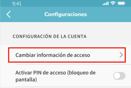 Acceso a configuraciones