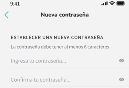 Definir nueva contraseña