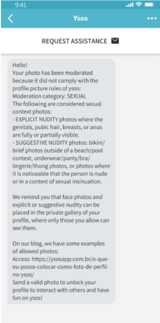 Profile blocked until approval